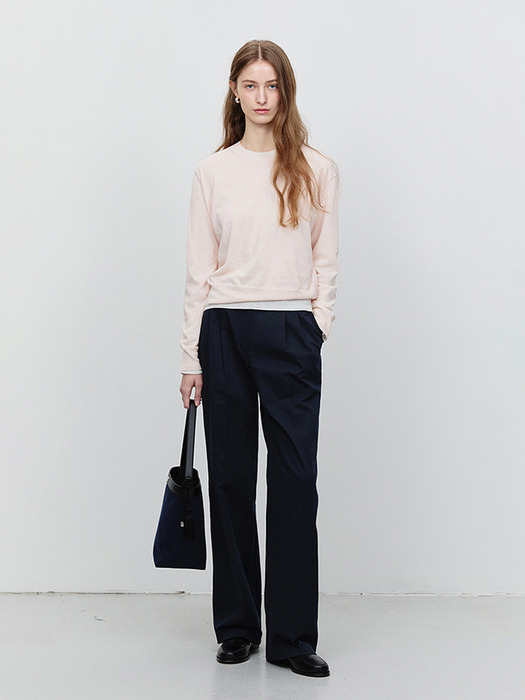 UNISEX SHEER CREWNECK SWEATER SOFT PINK_UDSW5A106P1 - Image 3