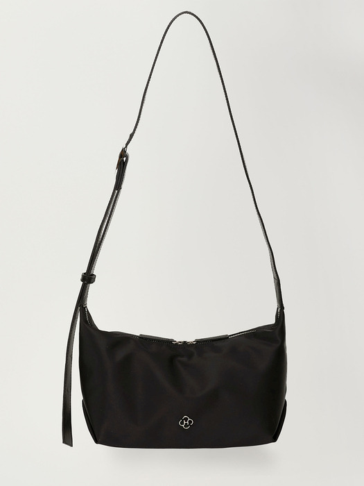 Tale Buckle Nylon Hobo Bag_Black