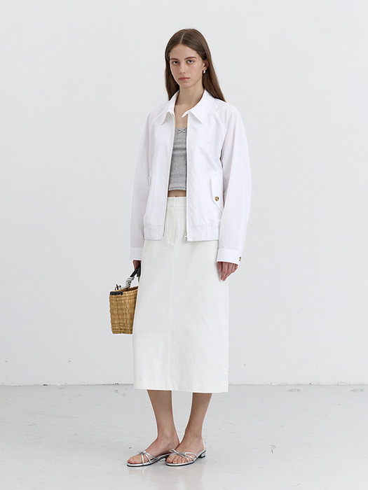 UNISEX SUMMER HARRINGTON JACKET OFF WHITE_UDJU5B122OW