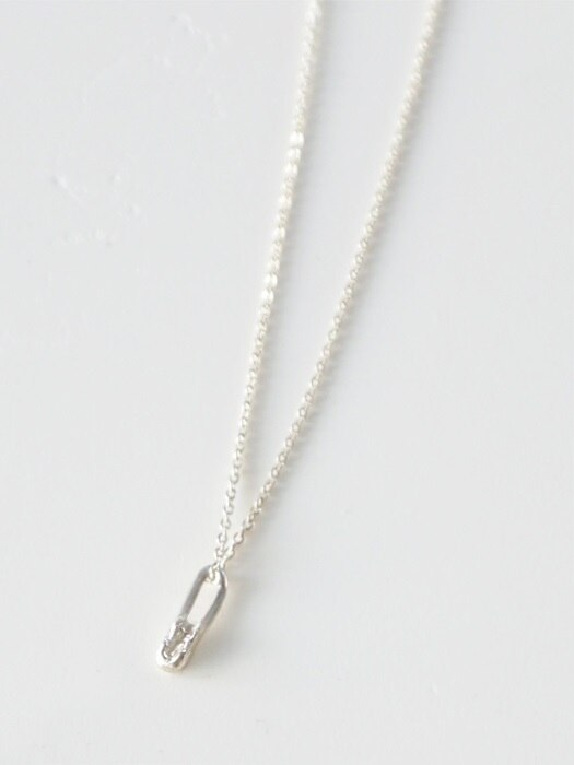 Tiny bone necklace - silver