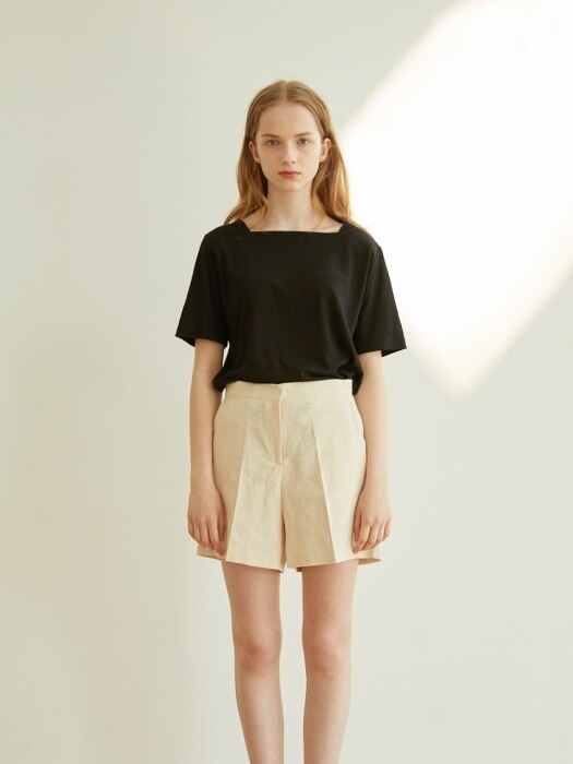 BASIC SQUARE NECK T-SHIRTS_BLACK