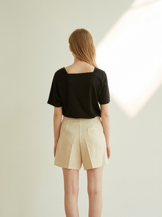 BASIC SQUARE NECK T-SHIRTS_BLACK