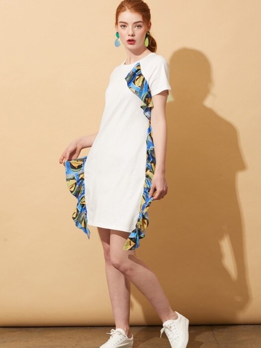 AMORE SIDE RUFFLE DRESS [YLD-DR-A106]