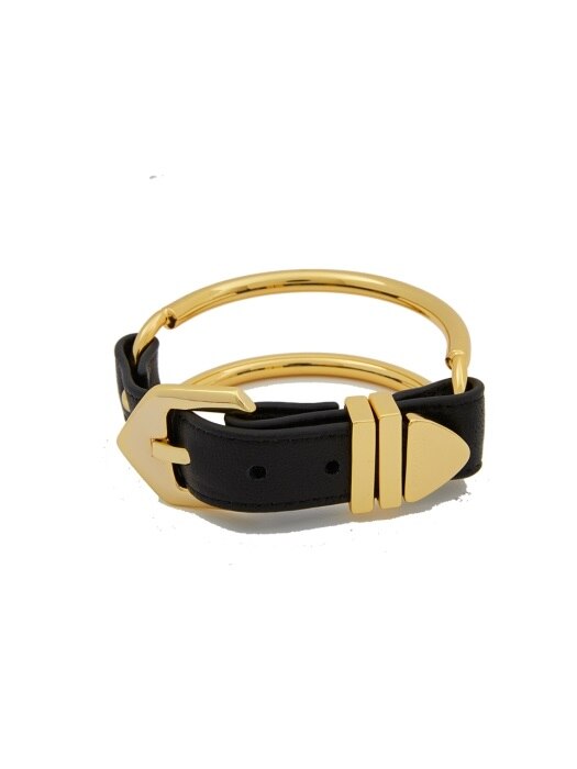 Gold Wire Leather Bracelet