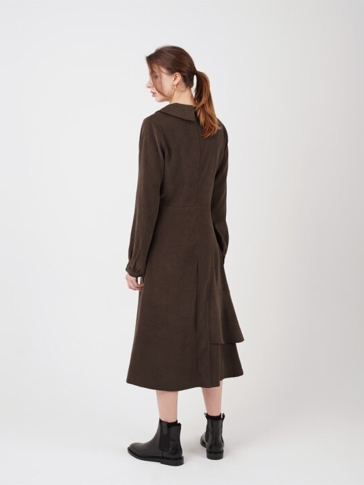 SUEDE CANCAN ONE-PIECE_BROWN