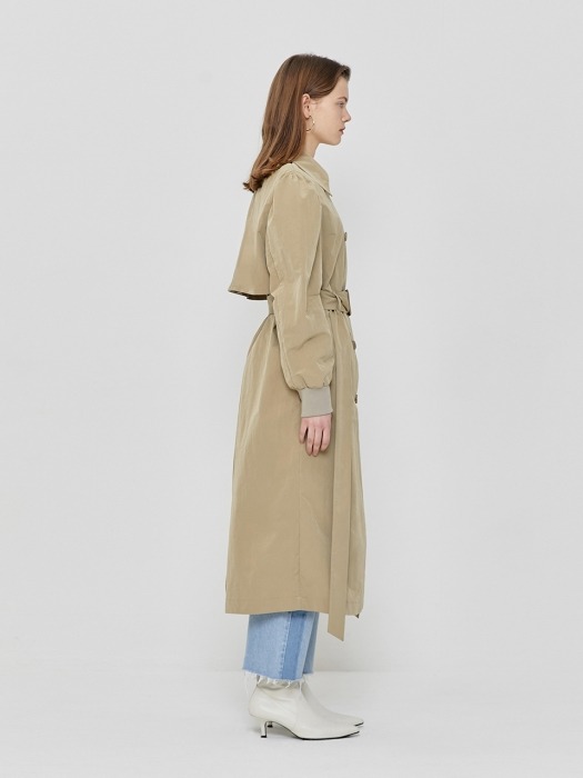 R PUFF SLEEVE TRENCH COAT