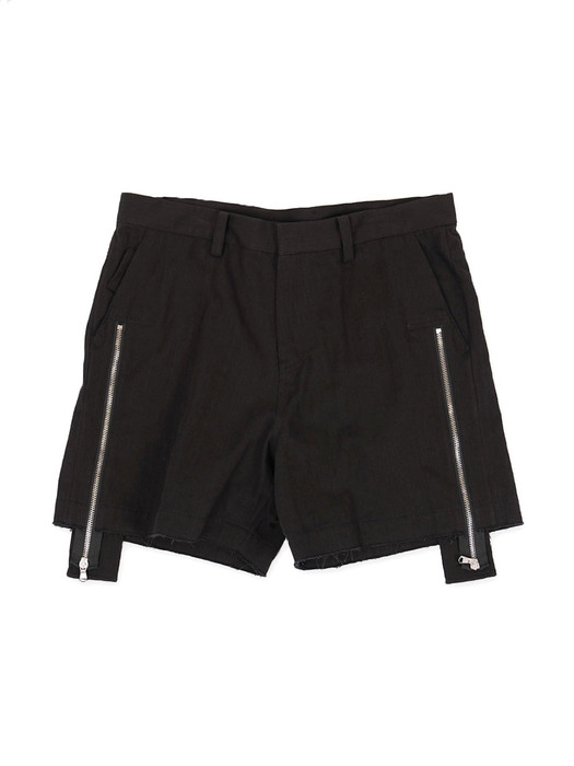 Genderless Micro Denim  Zipper Shorts Black (Genderless)