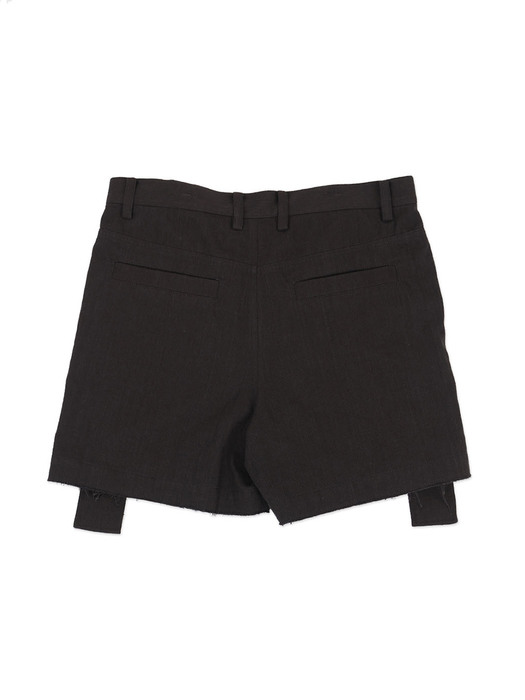 Genderless Micro Denim  Zipper Shorts Black (Genderless)