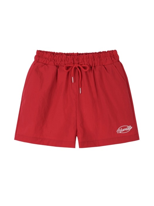 logo nylon shorts - RED