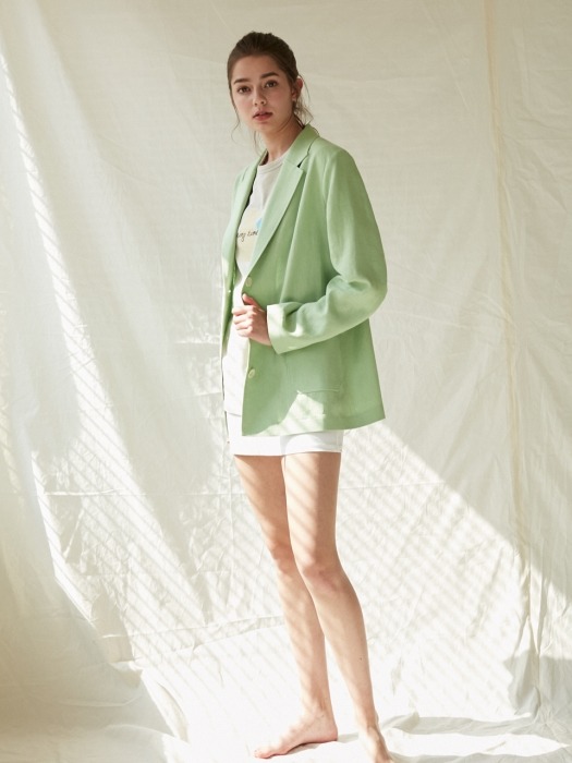 Linen Jacket _Lime