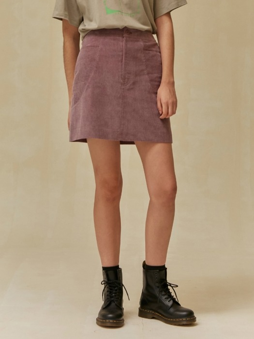 19 WINTER LOCLE CORDUROY SKIRT - PURPLE