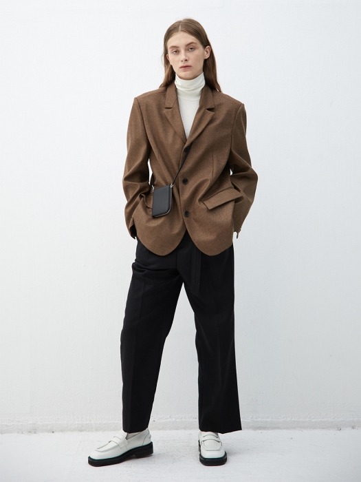 BROWN wool oversized blazer(KJ005)