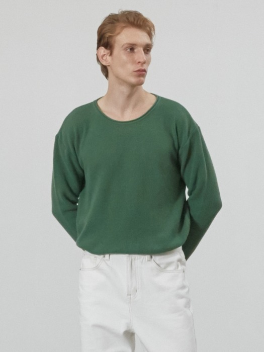Cashmere Ribbed Sweater (Green)