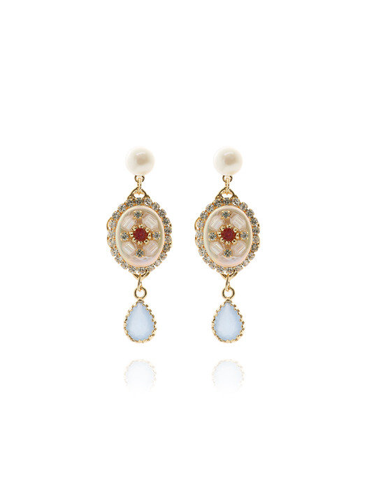 Natural Pearl Red Pearl `drop` Earrings