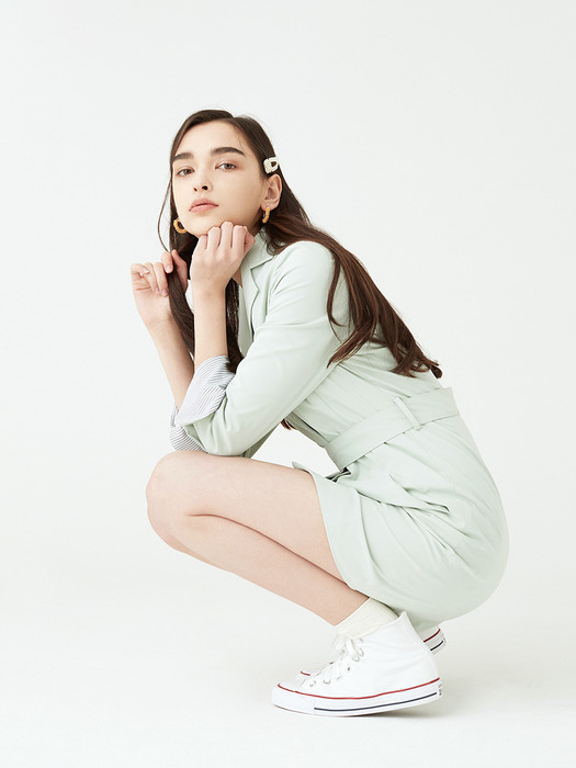 Trench Mini Dress _ Mint