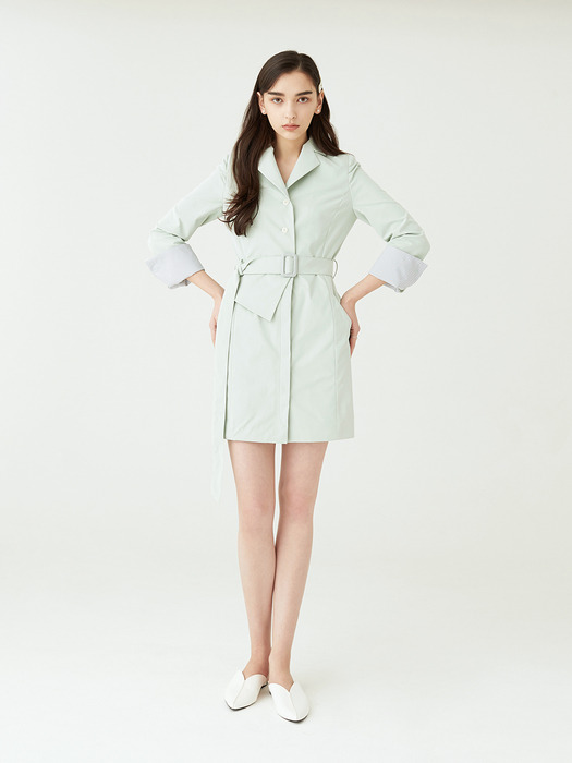 Trench Mini Dress _ Mint