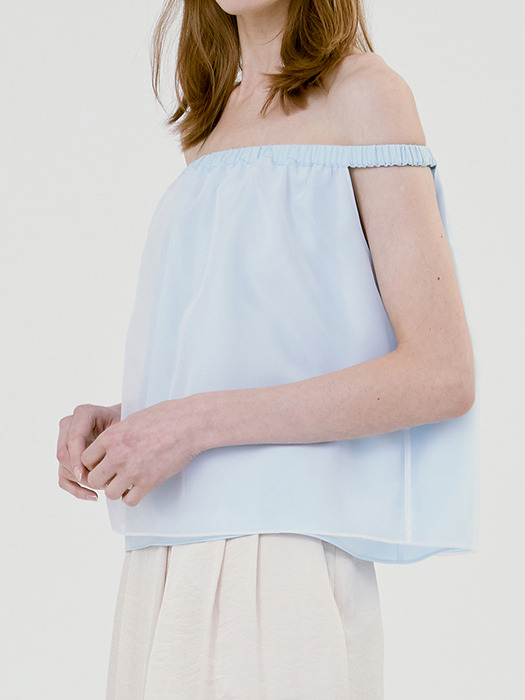 SHEER OVERLAY OFF SHOULDER TOP (LIGHT BLUE)