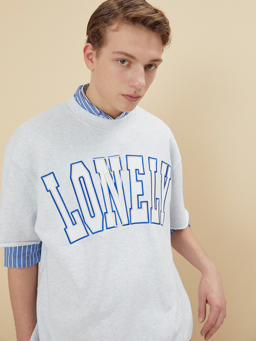 LONELY/LOVELY CROPPED SWEATSHIRT ASH GRAY