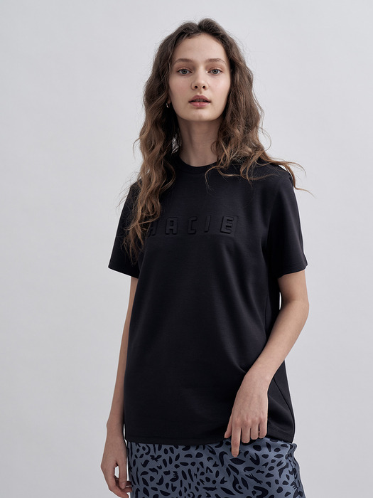 SIGNATURE EMBOSSED T-SHIRTS [CHARCOAL]