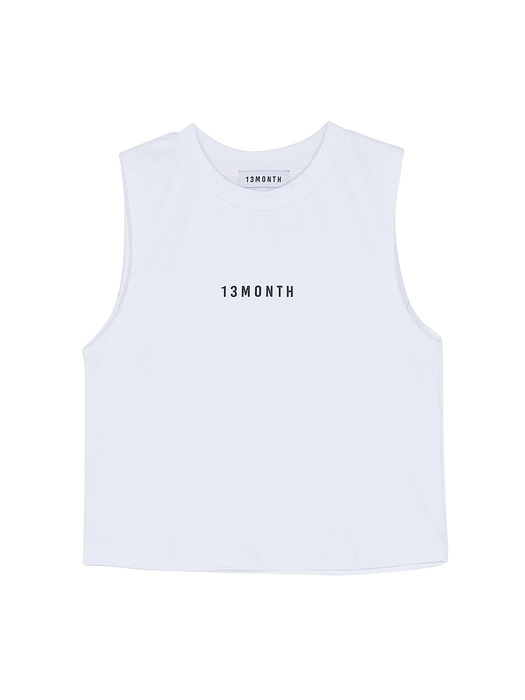 SLEEVELESS CROP T-SHIRT (WHITE)