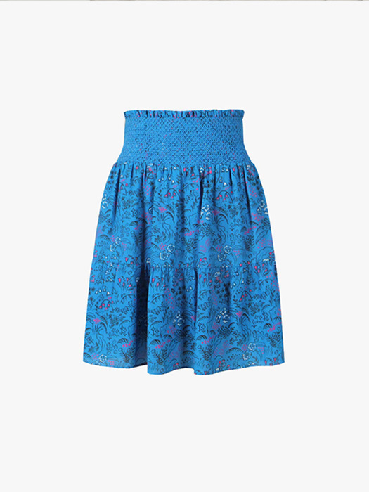 GARDEN SKIRT IN FLOWER FIELD ON BLUE