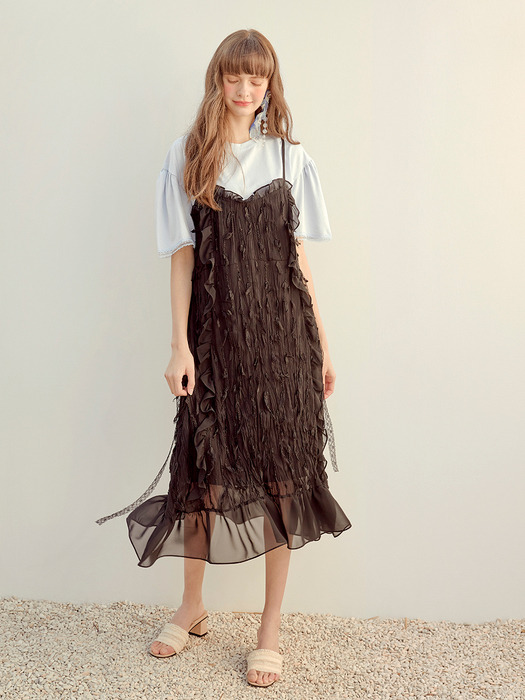 [단독]Slip Pleats Ruffle Dress_2col