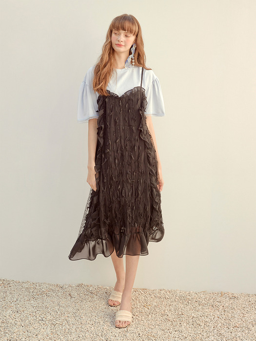 [단독]Slip Pleats Ruffle Dress_2col