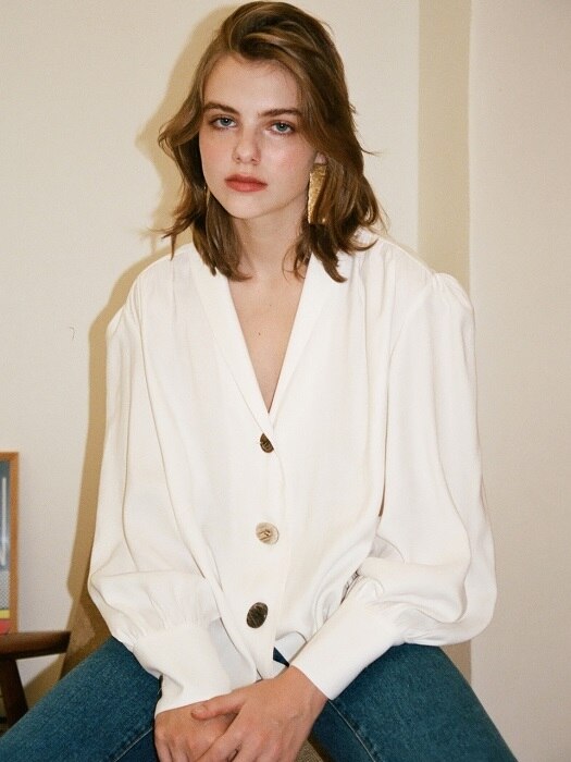 SHAWL COLLAR BLOUSE IVORY