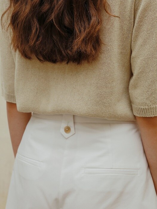 Cotton Twill Shorts in White