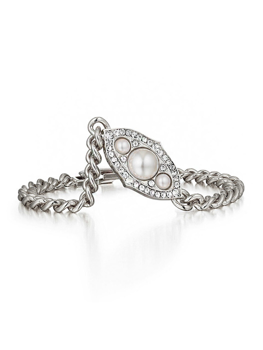 KATE pearl chain bracelet_silver