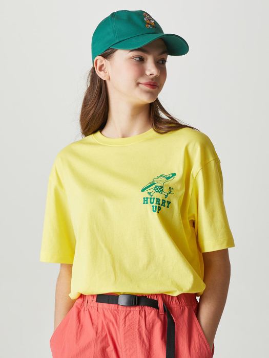 옐로우 크루 프린팅 티셔츠 HZTS0B961Y2
