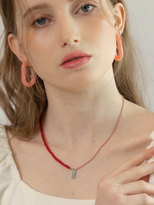 Christina color necklace _ red
