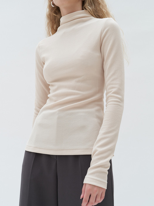 TTF WRINKLE NECK LONG SLEEVE TOP 3COLOR