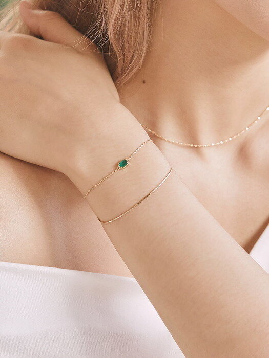 14K Green Onyx Antique Bracelet