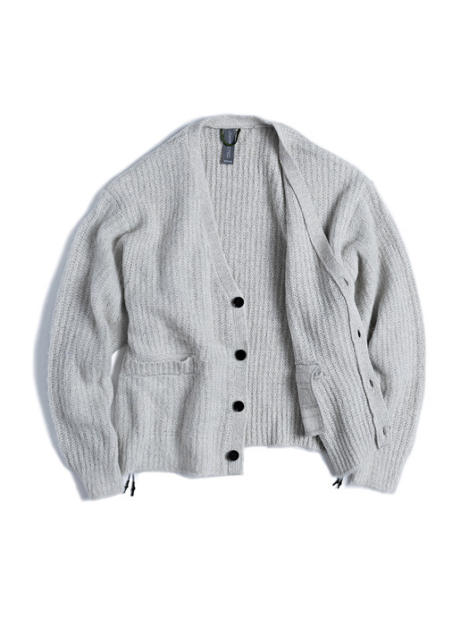 OVERSIZED FLUFFY CARDIGAN / LIGHT GREY