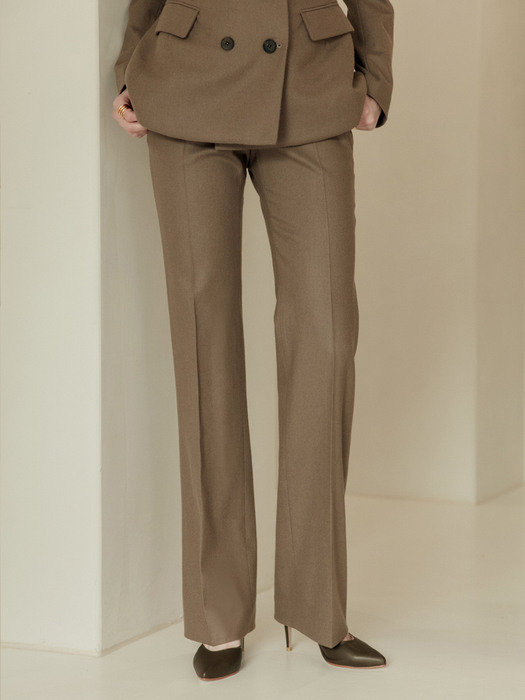 [미전시]JADE Straight-fit trousers (Light khaki brown)
