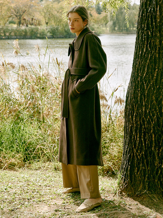 [Day-Wool] Raglan Sleeve Belted Wool Coat