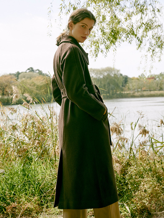 [Day-Wool] Raglan Sleeve Belted Wool Coat