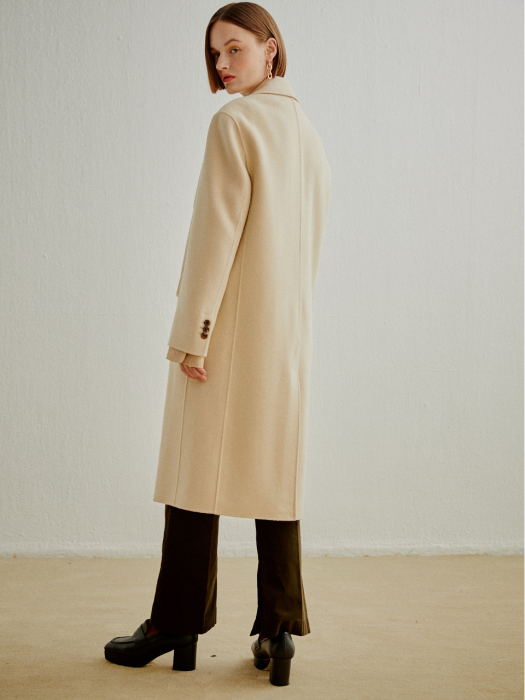 WOOL CASHMERE TAILORED COAT LIGHT BEIGE (AECO0F002I1)