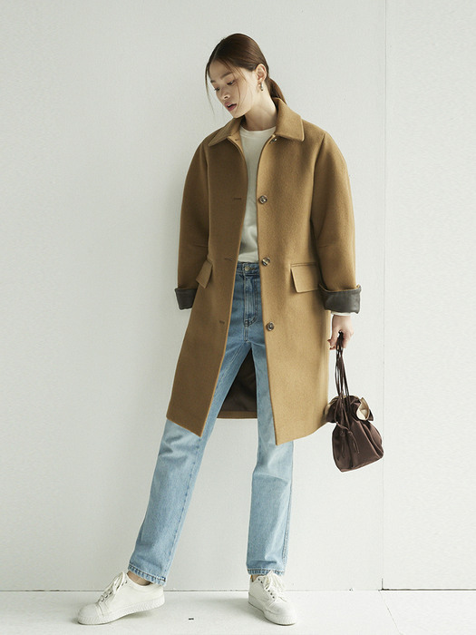 [N]OLYMPIC PARK Cocoon coat  (Camel)