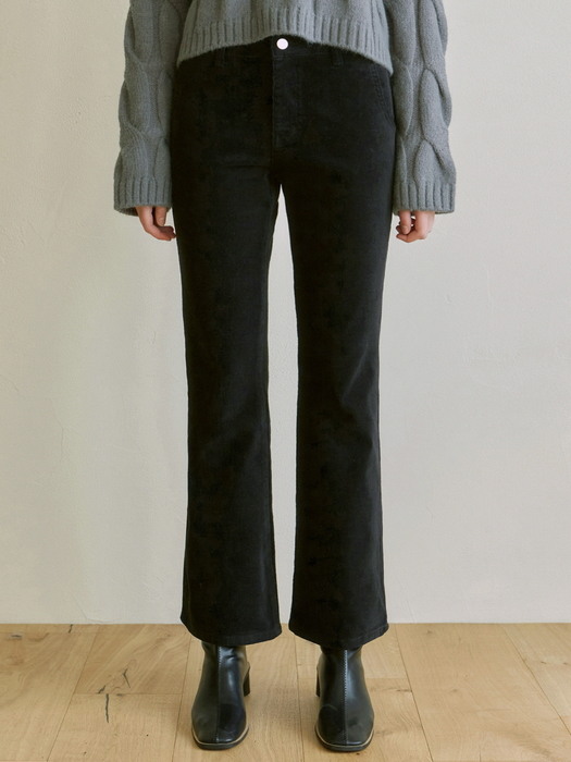 CORDUROY SEMI BOOTCUT PANTS_BLACK