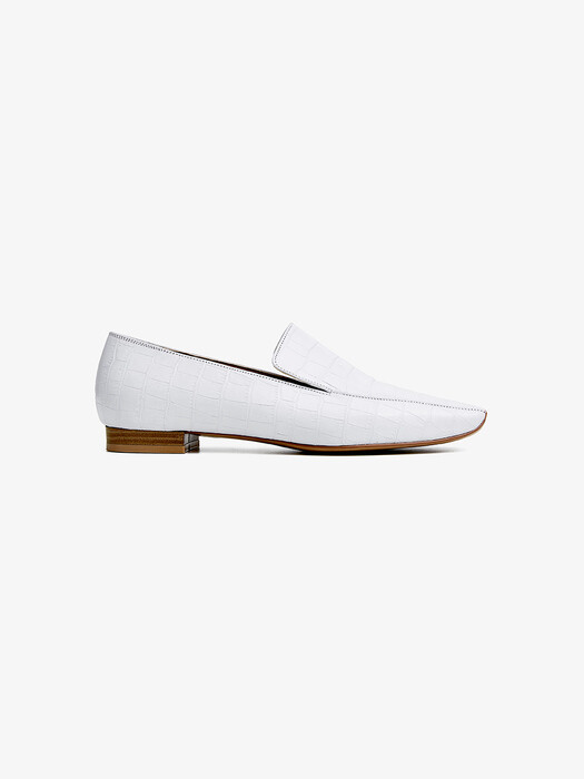 20mm Tilda Croc-Minimal Loafer (White)