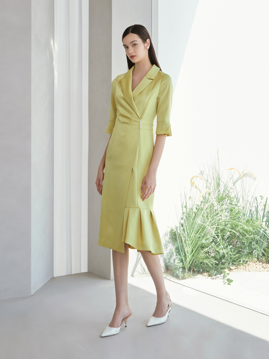 NIGMA / Tailored Pleats Dress(yellow)