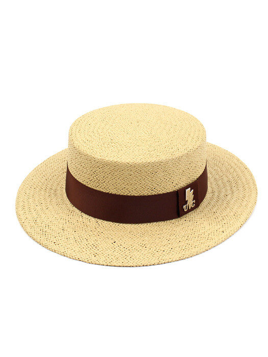 Brown Line Beige Panama Hat 파나마햇