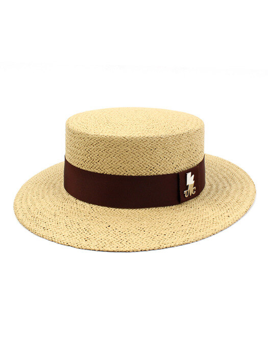 Brown Line Beige Panama Hat 파나마햇