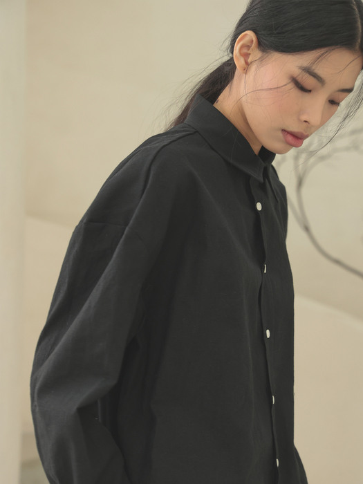 linen shirts [oversize fit]_black_남녀공용