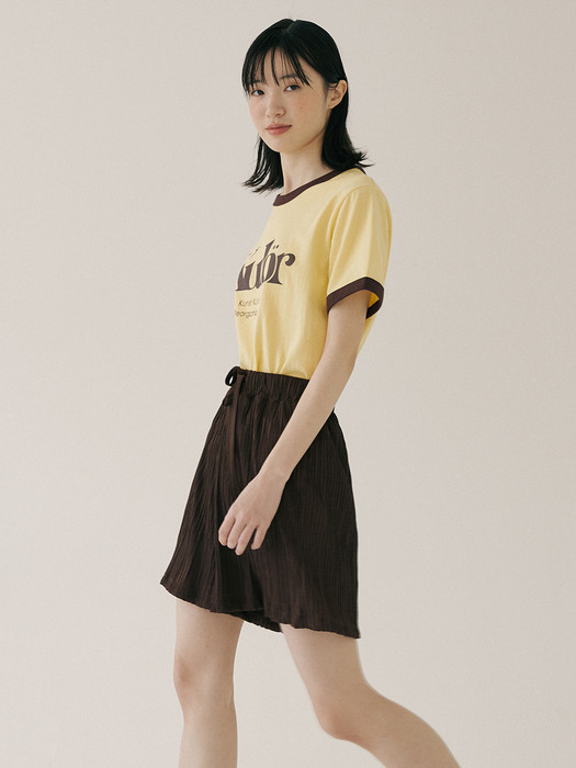 KST PLEATS SHORTS BROWN