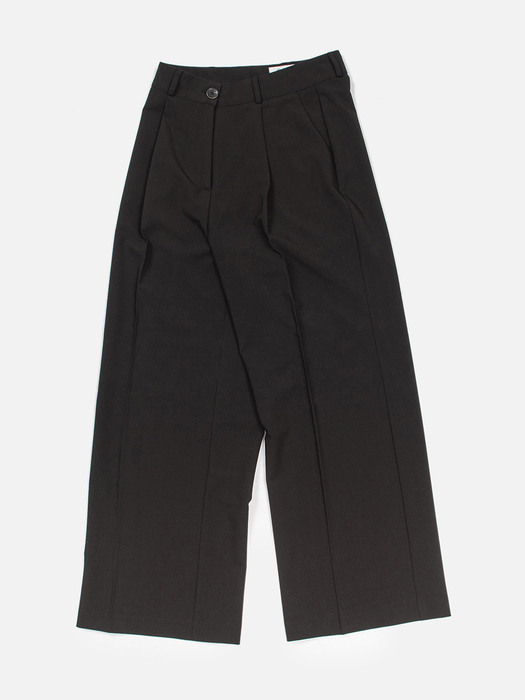 Pintuck wide pants-black							