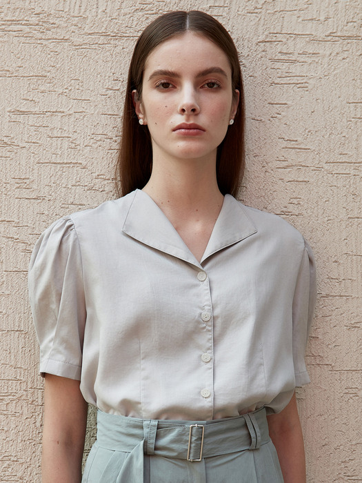 amr1264 soft short sleeve blouse (grey)