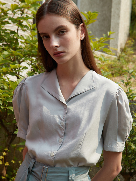amr1264 soft short sleeve blouse (grey)